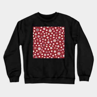 Winter pattern made of colorful snowflakes on red Crewneck Sweatshirt